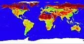 Map of Earth's surface reflection