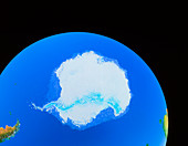 Simulated view of Antarctica from space