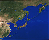 Japan,Korea and China from space