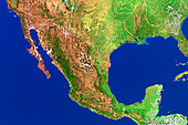 Satellite mosaic of Mexico