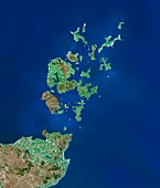 Orkney Islands,satellite image