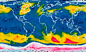 Satellite map of global ozone