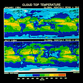 Computer map of global cloud-top temperature