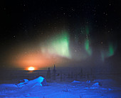 Aurora Borealis display over Manitoba,Canada