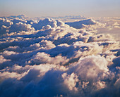 Aerial view of cumulus clouds
