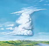 Cumulonimbus thunderstorm cloud,artwork