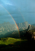 Rainbow over mountains