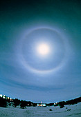 22-degree halo around the Moon