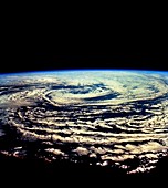 Apollo 9 image of a cyclonic storm system,Hawaii