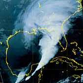Thermal IR image of frontal storm,SE USA