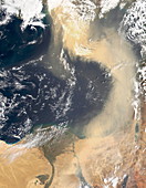 Dust plume crossing the Mediterranean