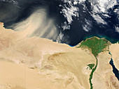Sandstorm,satellite image