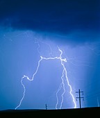 Lightning strike at night,New Mexico,USA