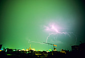 Lightning over Milan,Italy