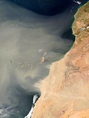 Sand storm over Canary Islands