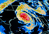 Colour-enhanced IR image of Hurricane Andrew
