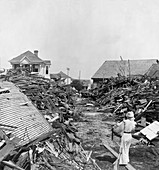 Hurricane damage,Galveston,USA,1900