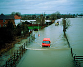 Flooded river Severn,near Gloucester,UK
