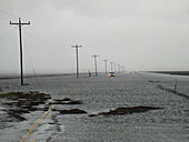 Car on a flooded road