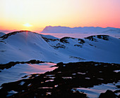 Midnight sun over Mesters Vig,Greenland