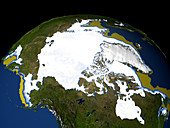Arctic ice maximum extent,1979-2006