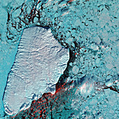 Arctic island,satellite image