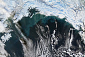 Alaskan coastline,satellite image