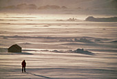 drift blowing across sea ice at British Antarctic