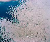 Periphery of Antarctic ice sheet seen from space