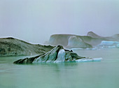 Ice spilling off from the Vatnajokull