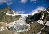 Glacier of Pre de Bar in the Italian alps