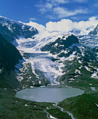 View of Stein Glacier and lake in Switzerland