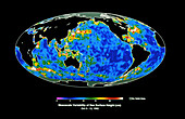 Satellite map of ocean currents
