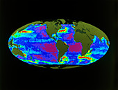 Geosat map of ocean currents of the world