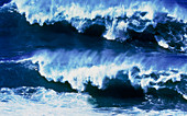 Ocean waves breaking