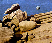Granite rocks eroded by the sea