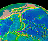 Mariana trench sea floor topography