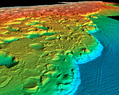 Sonar of ocean floor off Louisiana,USA