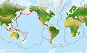 Earthquake distribution map