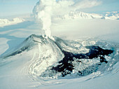 Eruption of Veniaminof volcano,Alaska,USA