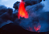 Mount Etna volcano erupting