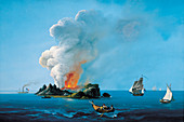 Eruption of Ferdinandea volcano,1831