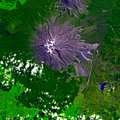 Mount Ruapehu lahar,satellite image