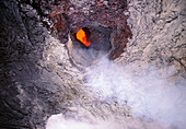 Hole in lava tunnel roof