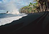 Lava flow on Kaima beach,Hawaii