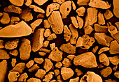 Coloured SEM of sand particles