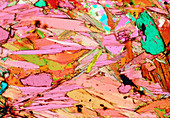 Polarised LM of thin section of mica schist