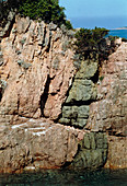 Fault line in coastal igneous rocks