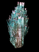 Bi-coloured tourmaline crystals