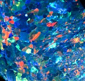 Close-up of a single piece of blue opal